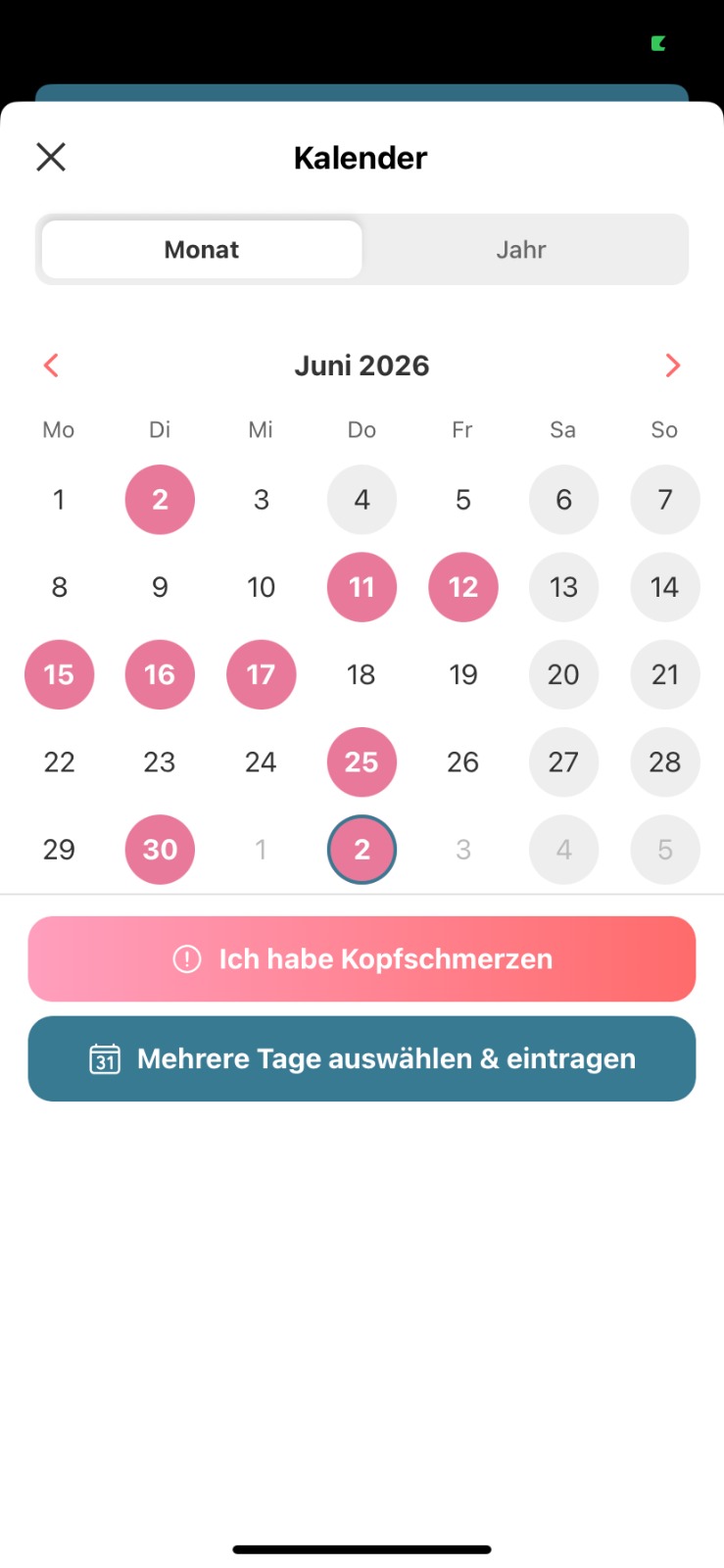 Health Statistics Screen